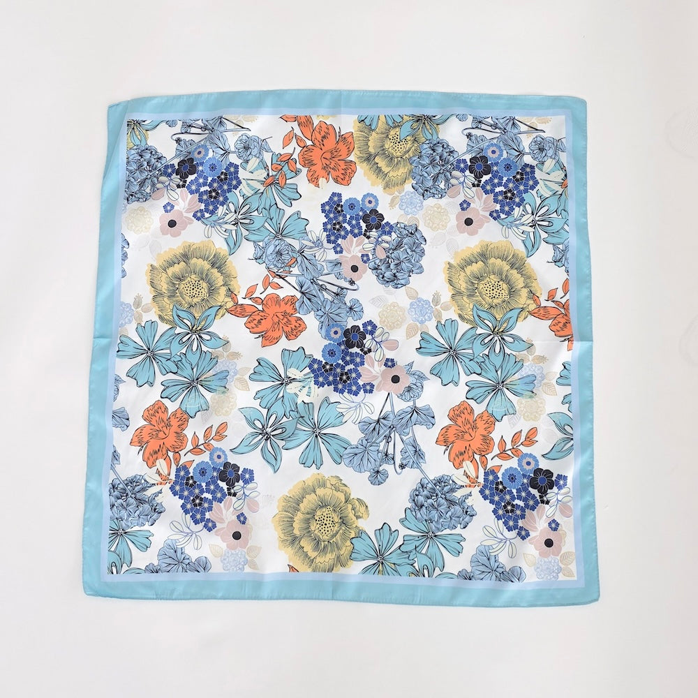 Vera Floral Square Scarf-Hair Scarf-Pretty Simple