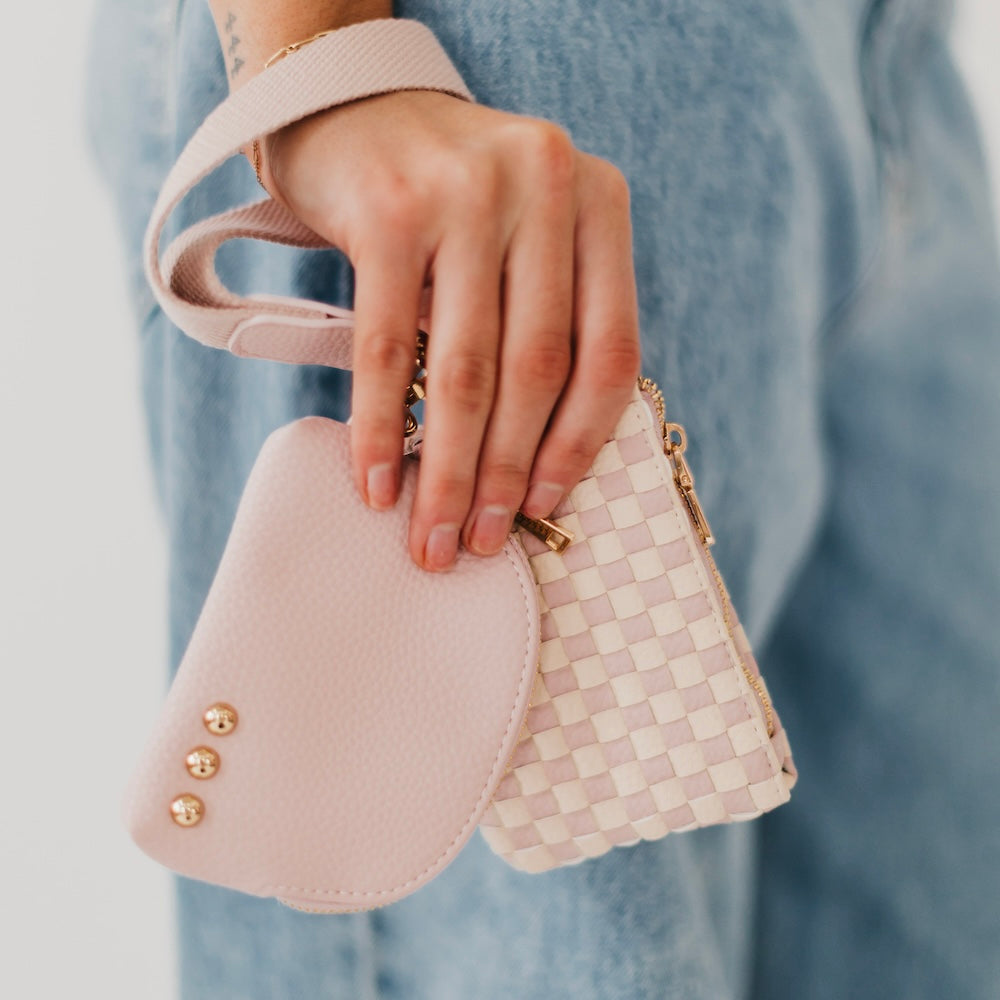 Wonderlust Woven Dual Pouch Wristlet Wholesale - Pretty