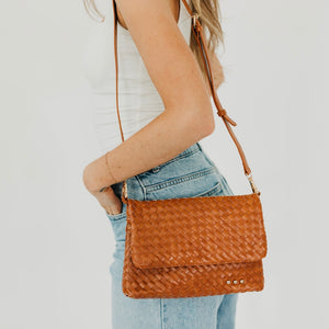 Wrenlee Woven Flap Crossbody-Crossbody Bag-Pretty Simple