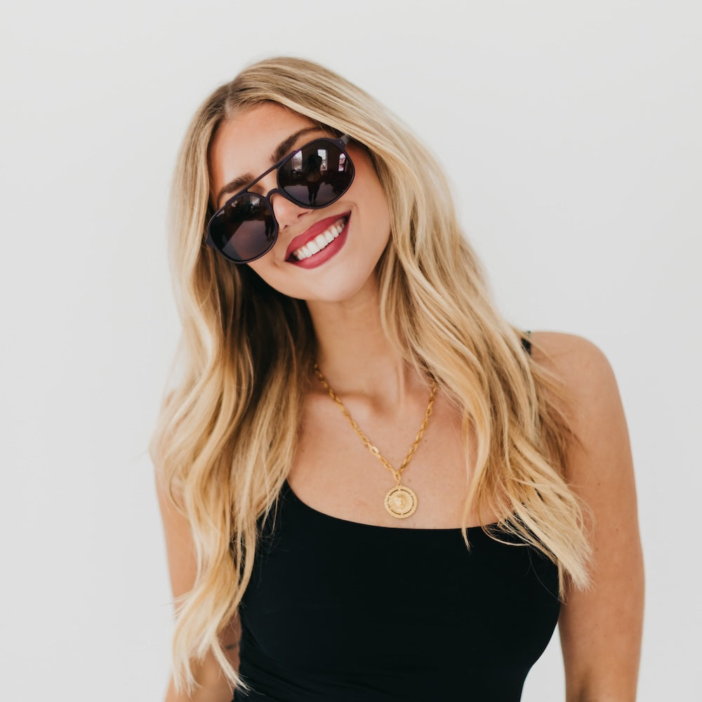 Amber Aviator Sunglasses-Pretty Simple