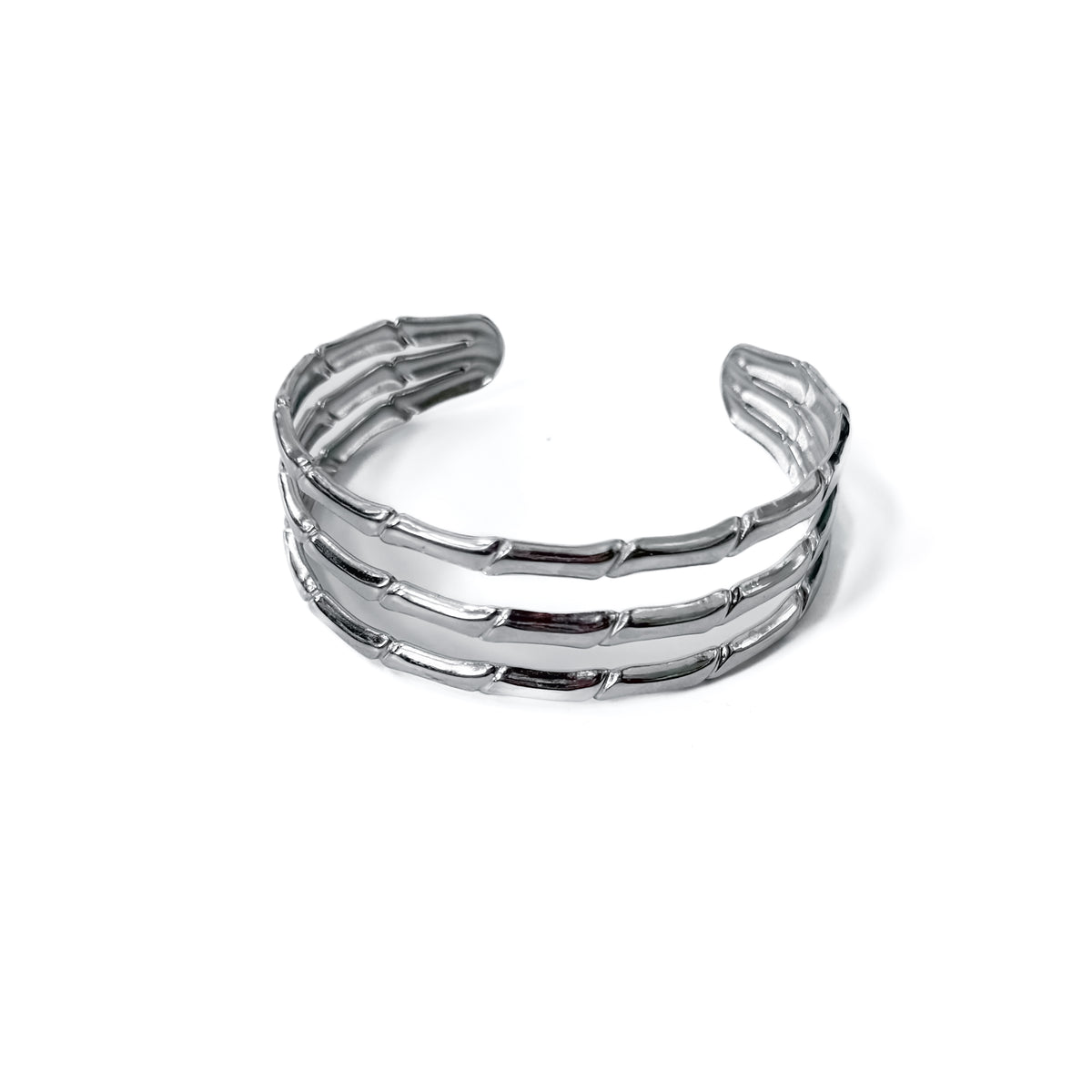 Bamboo Tier Open Bangle Bracelet - WATERPROOF-Bracelet-Pretty Simple