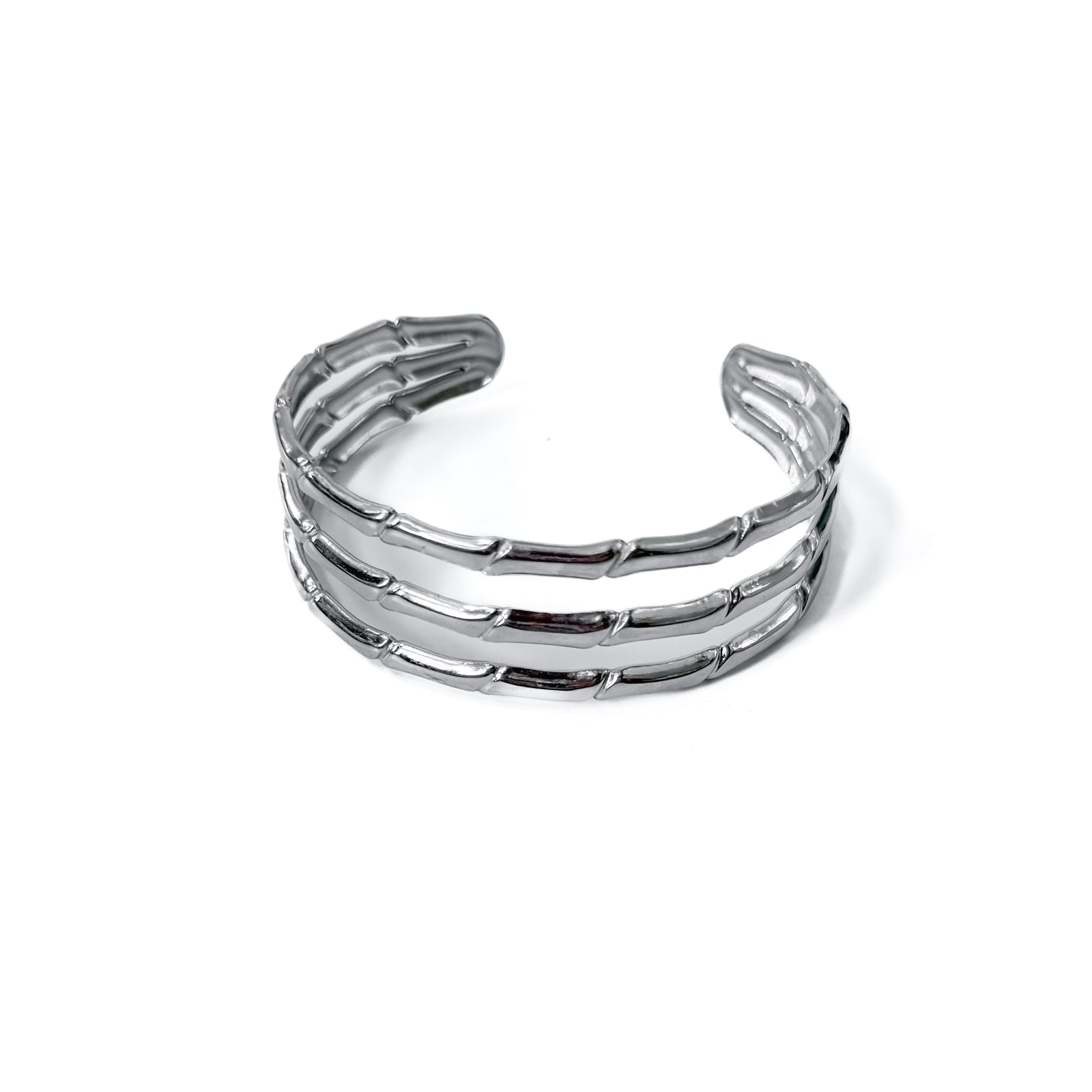 Bamboo Tier Open Bangle Bracelet - WATERPROOF-Bracelet-Pretty Simple