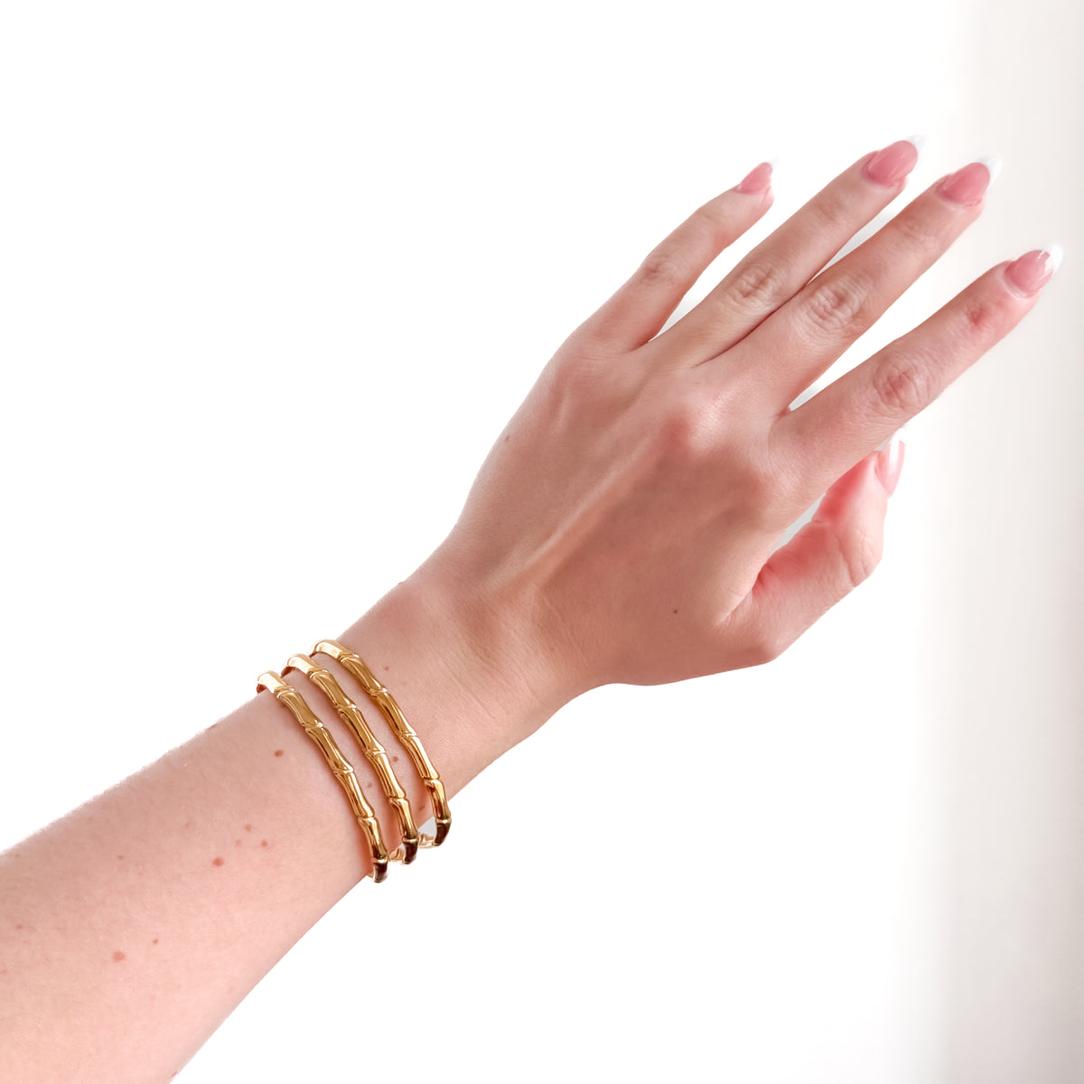Bamboo Tier Open Bangle Bracelet - WATERPROOF-Bracelet-Pretty Simple