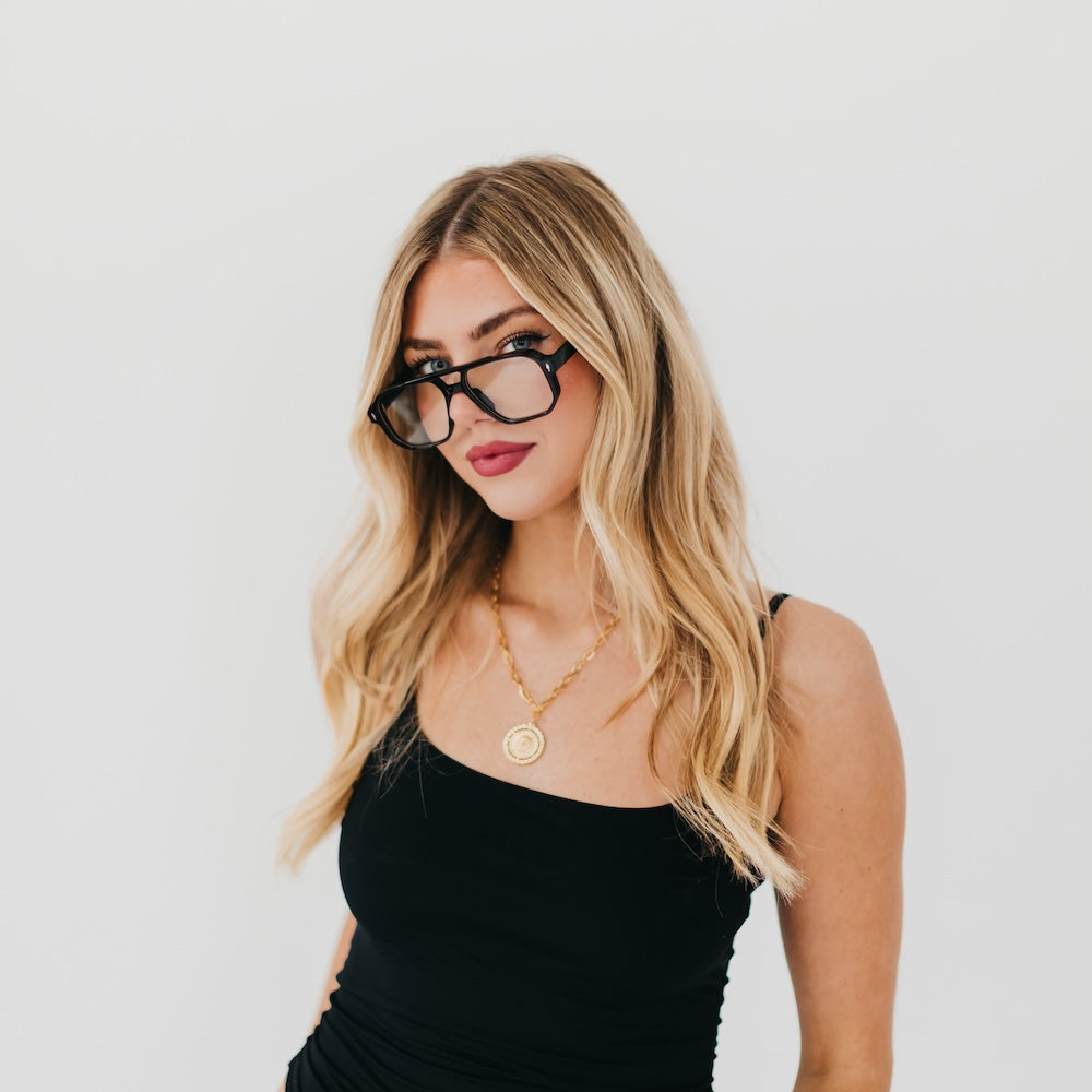 Black Retro Blue Light Glasses-Blue Light Glasses-Pretty Simple