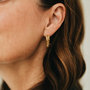 Braided Oval Hoop Earrings - WATERPROOF-Earrings-Pretty Simple