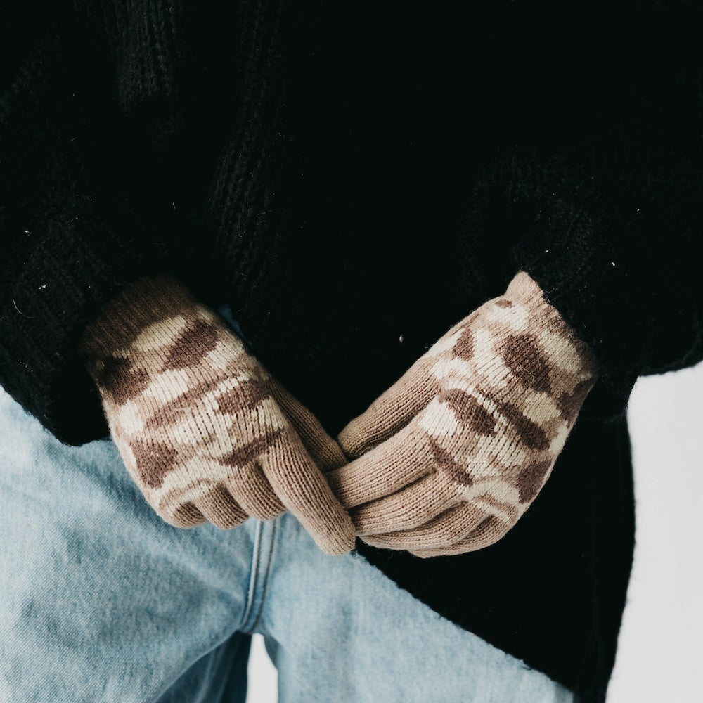 Camo Knit Smart Touch Gloves-Mittens-Pretty Simple