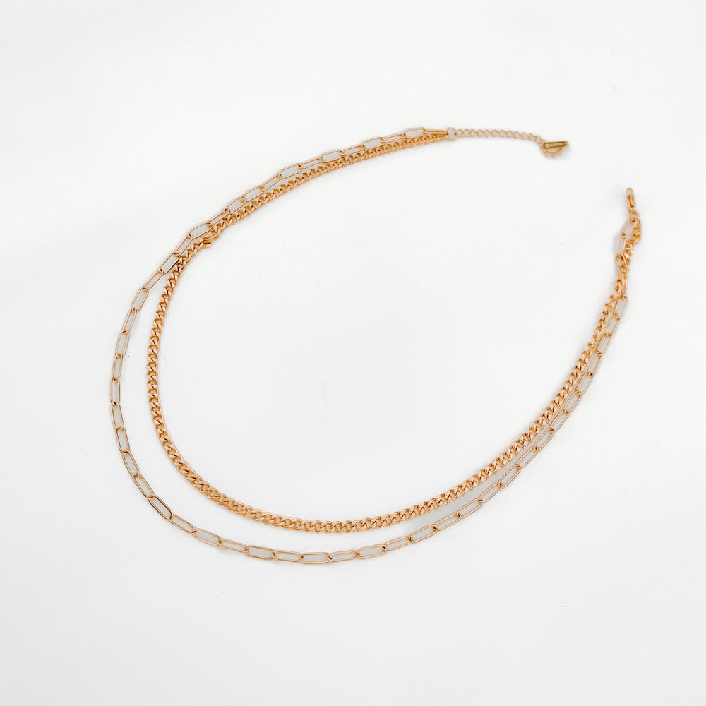 Champagne Rain Rope Chain Layered Necklace-Pretty Simple