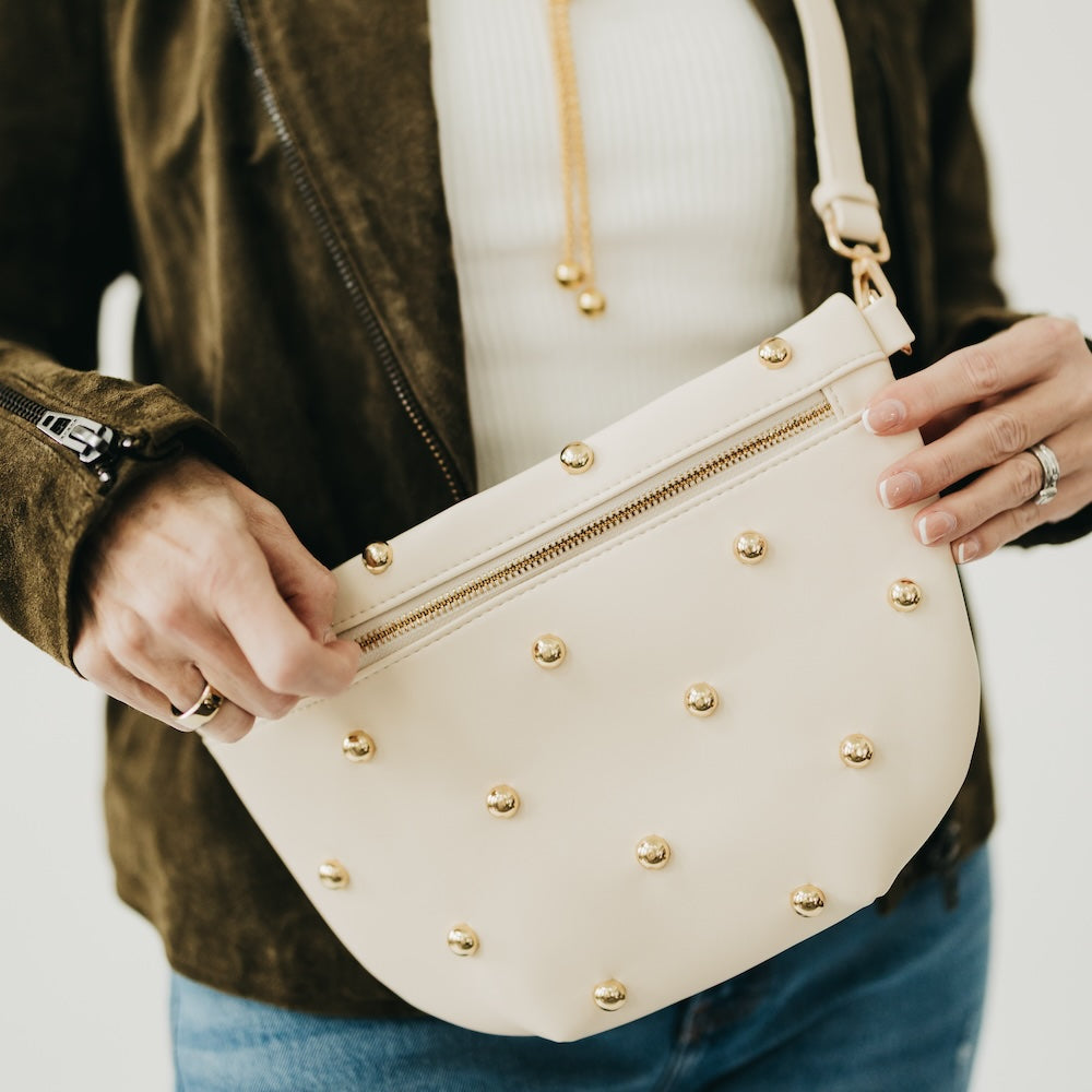 Chic Gold Studded Westlyn Bum Bag-Bum Bag-Pretty Simple