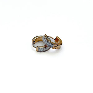 Demi Diamond Huggie Hoops - WATERPROOF-Earrings-Pretty Simple