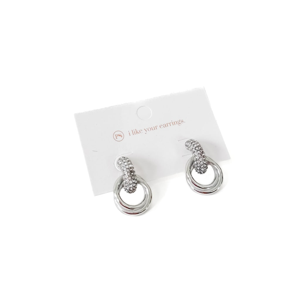 Double Hoop Diamond Earrings - WATERPROOF-Earrings-Pretty Simple