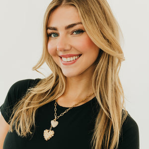 Double Take Pearl Heart Necklace - WATERPROOF-Necklace-Pretty Simple