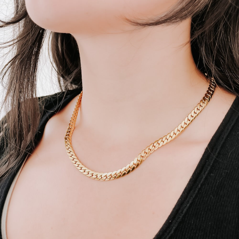 Essential Curb Chain Link Necklace - WATERPROOF-Pretty Simple