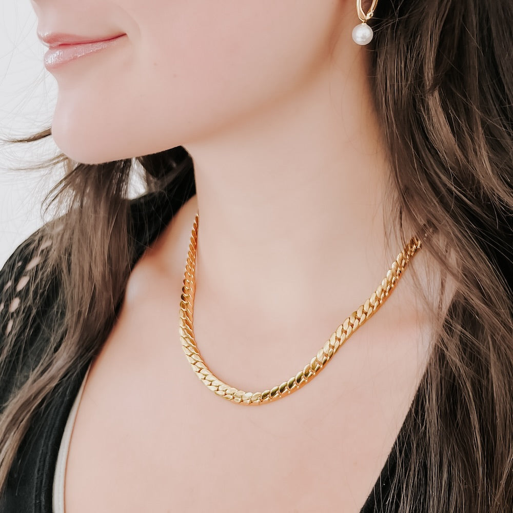 Essential Curb Chain Link Necklace - WATERPROOF-Pretty Simple