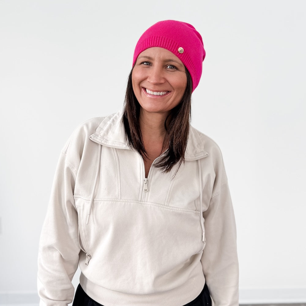 Fine Knit Fur Pom Slouchy Beanie Wholesale-Beanie-Pretty Simple