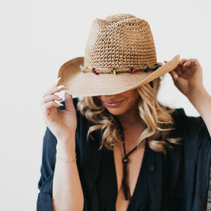 PREORDER - Hope Town Beaded Summer Cowboy Hat-Hat-Pretty Simple
