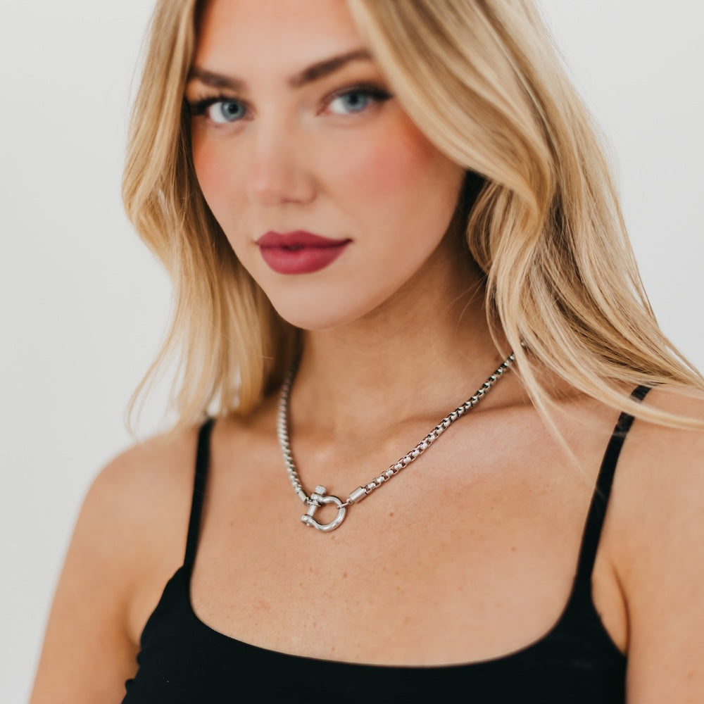 Lucky Me Horseshoe Toggle Necklace - WATERPROOF-Necklace-Pretty Simple