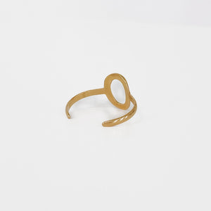 Irregular Oval Adjustable Gold Ring *WATERPROOF*-Ring-Pretty Simple