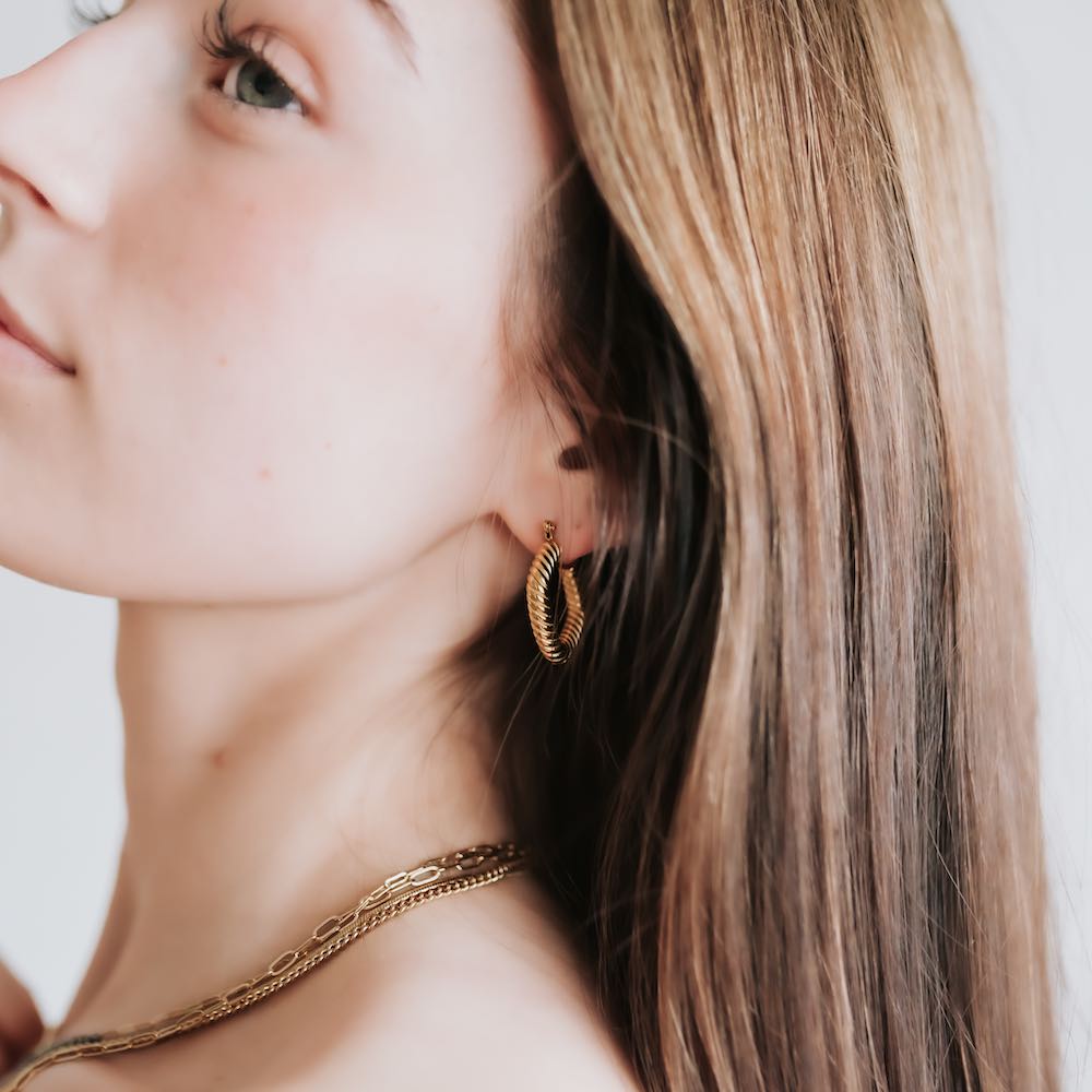 Kinsley Hoop Earrings *WATERPROOF*-Earrings-Pretty Simple Wholesale