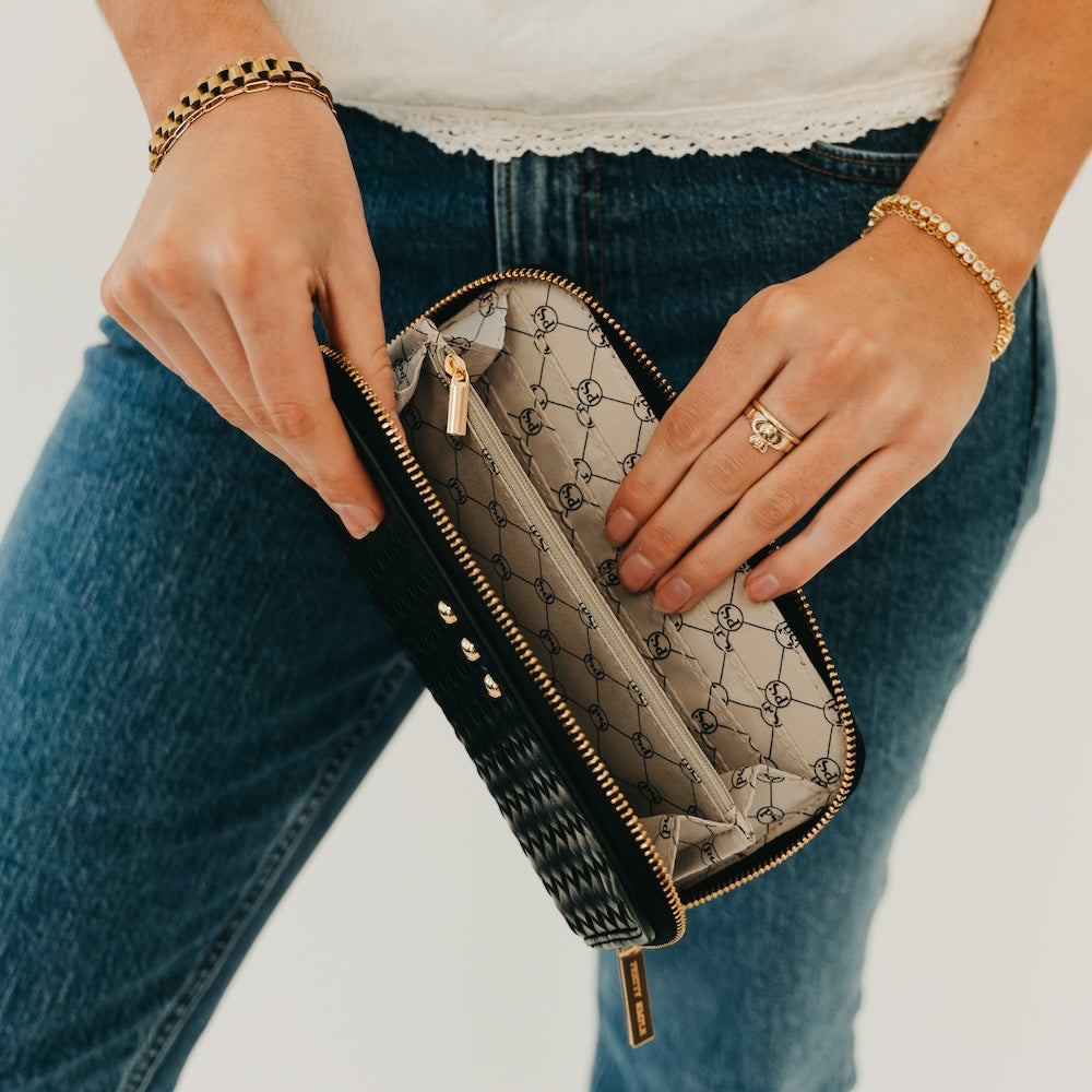 Lenni Large Zip Woven Wallet-Wallet-Pretty Simple