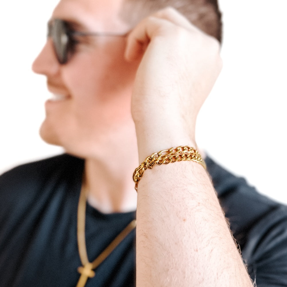 Lorenzo L'uomo Mens Collection Double Bracelet Wholesale-Bracelet-Pretty Simple