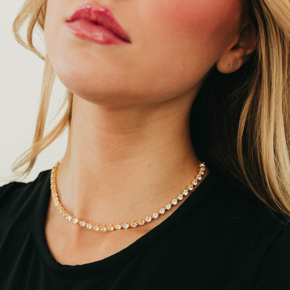 Luxe Frosted In Diamonds Choker Necklace - WATERPROOF-Necklace-Pretty Simple