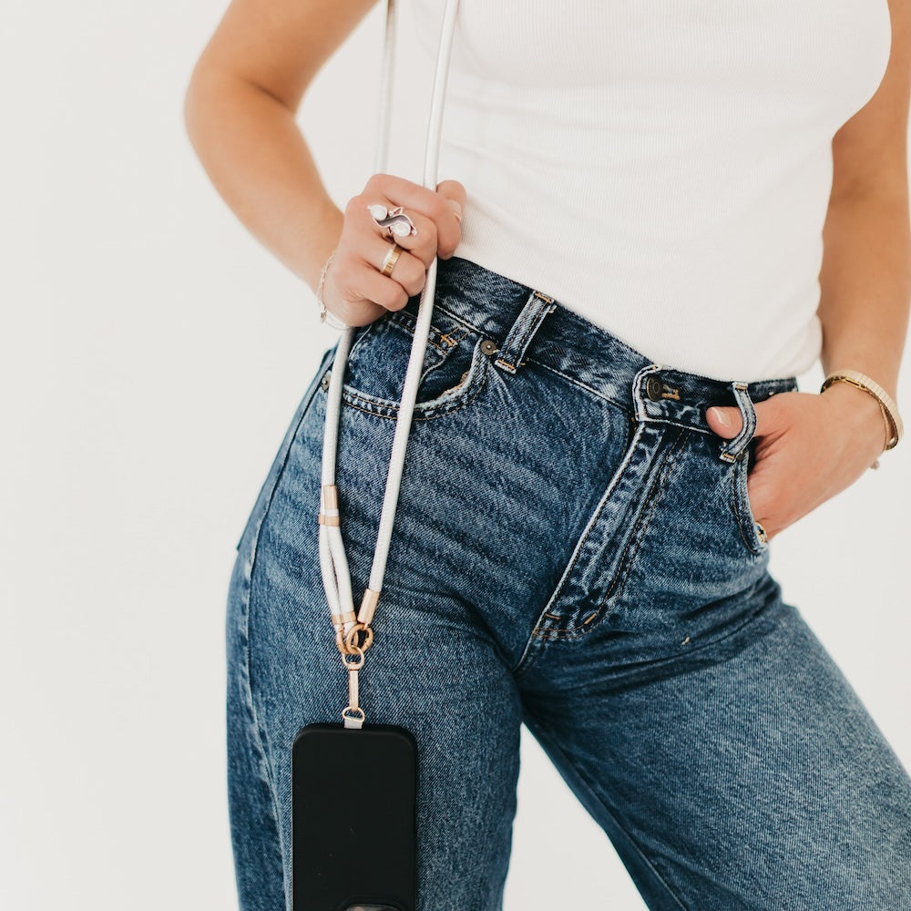 Metallic Phone Holder Crossbody Strap-Accessories-Pretty Simple