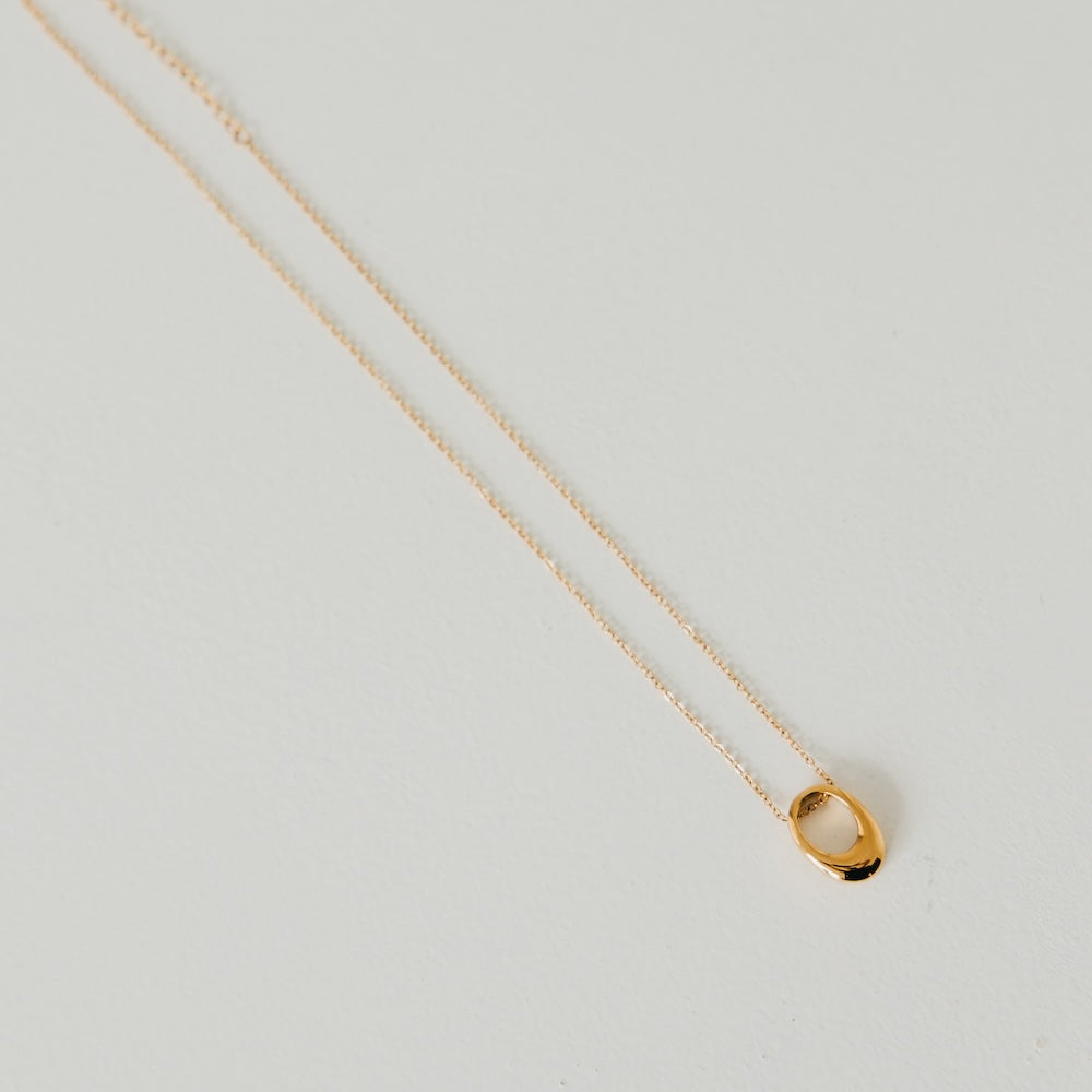 Mini Open Oval Pendant Necklace - WATERPROOF-Necklace-Pretty Simple