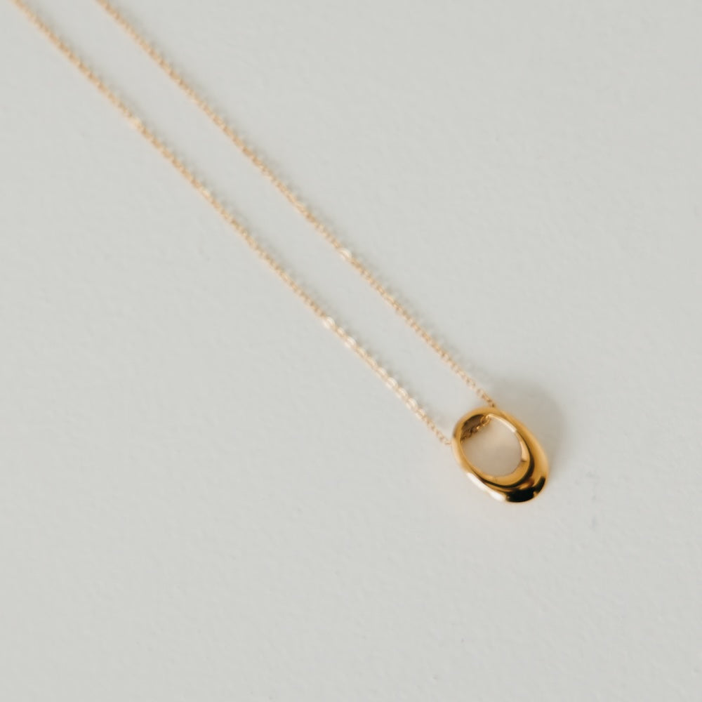 Mini Open Oval Pendant Necklace - WATERPROOF-Necklace-Pretty Simple