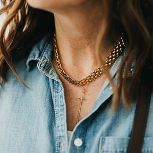 Modern Cross Necklace - WATERPROOF-Necklace-Pretty Simple