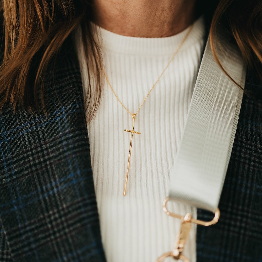 Modern Cross Necklace - WATERPROOF-Necklace-Pretty Simple
