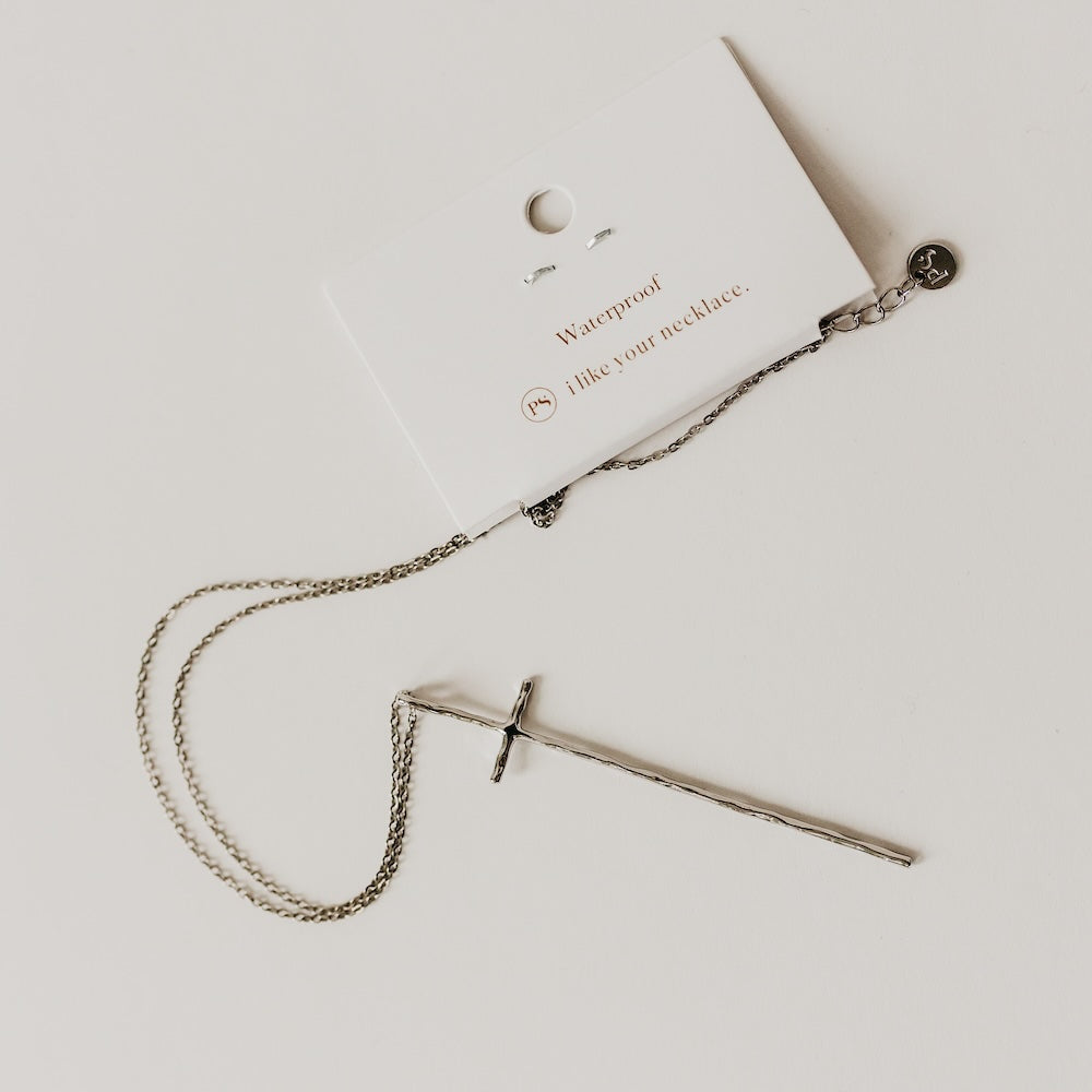 Modern Cross Necklace - WATERPROOF-Necklace-Pretty Simple