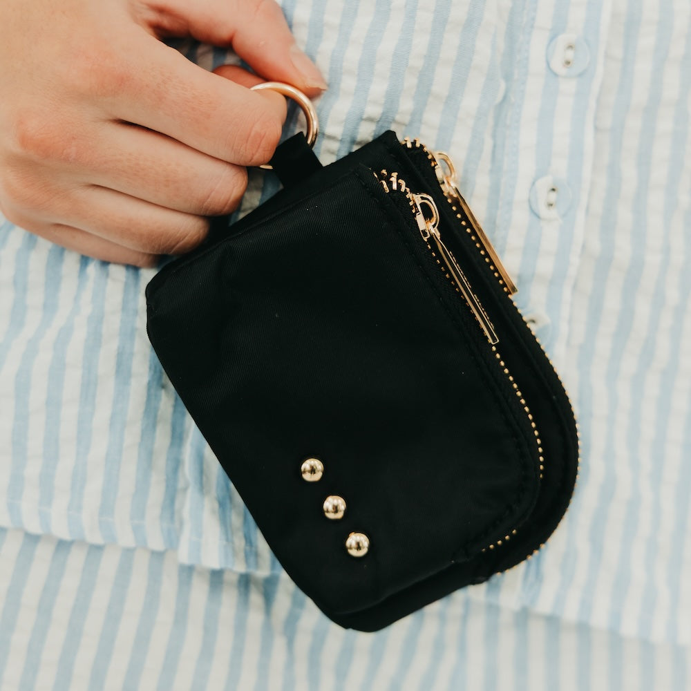 Nylon Cameron Clippable Double Zip Card Wallet-Wallet-Pretty Simple