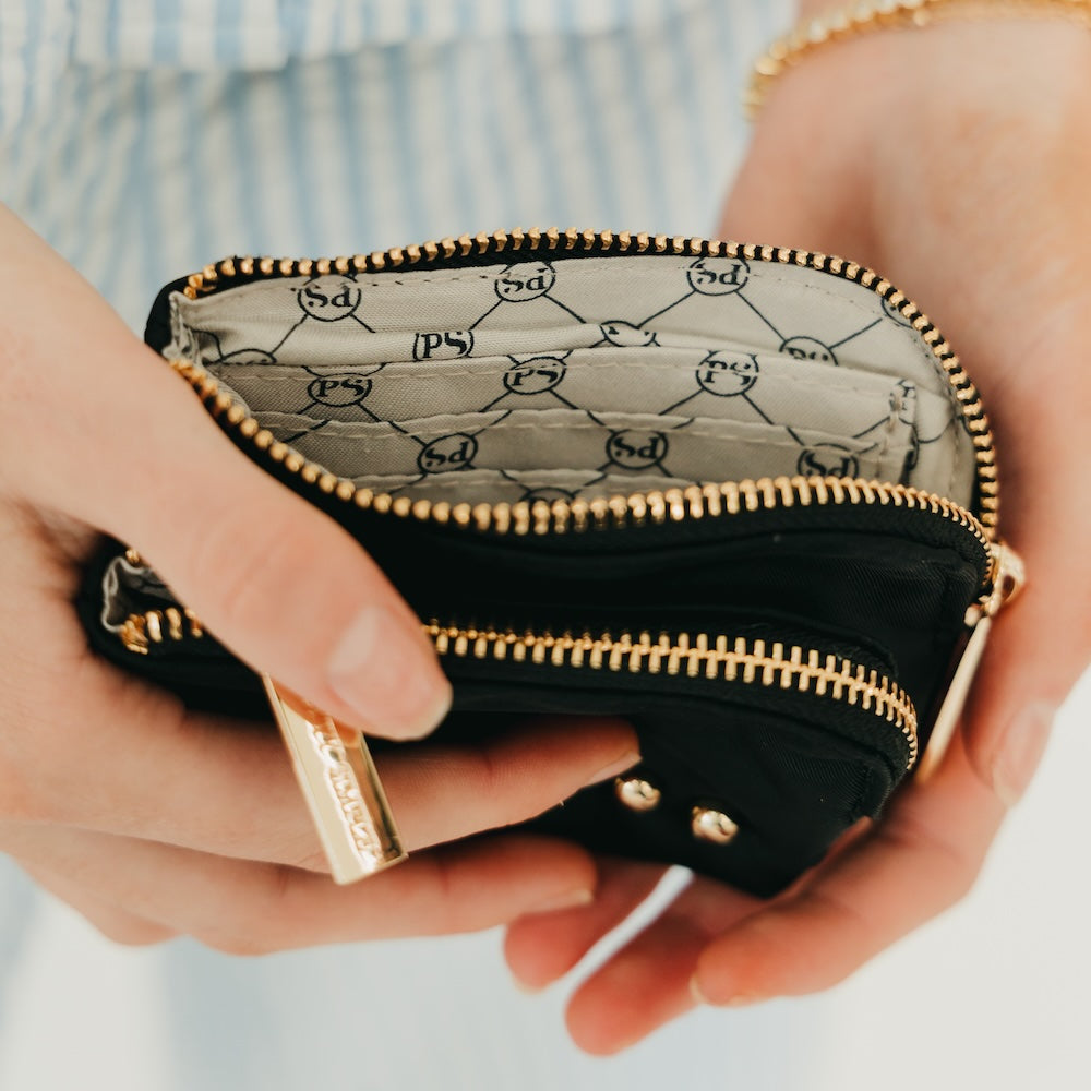 Nylon Cameron Clippable Double Zip Card Wallet-Wallet-Pretty Simple