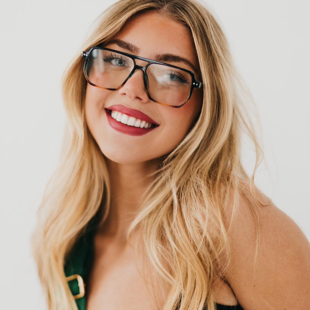 Oversized Square Aviator Blue Light Glasses-Blue Light Glasses-Pretty Simple