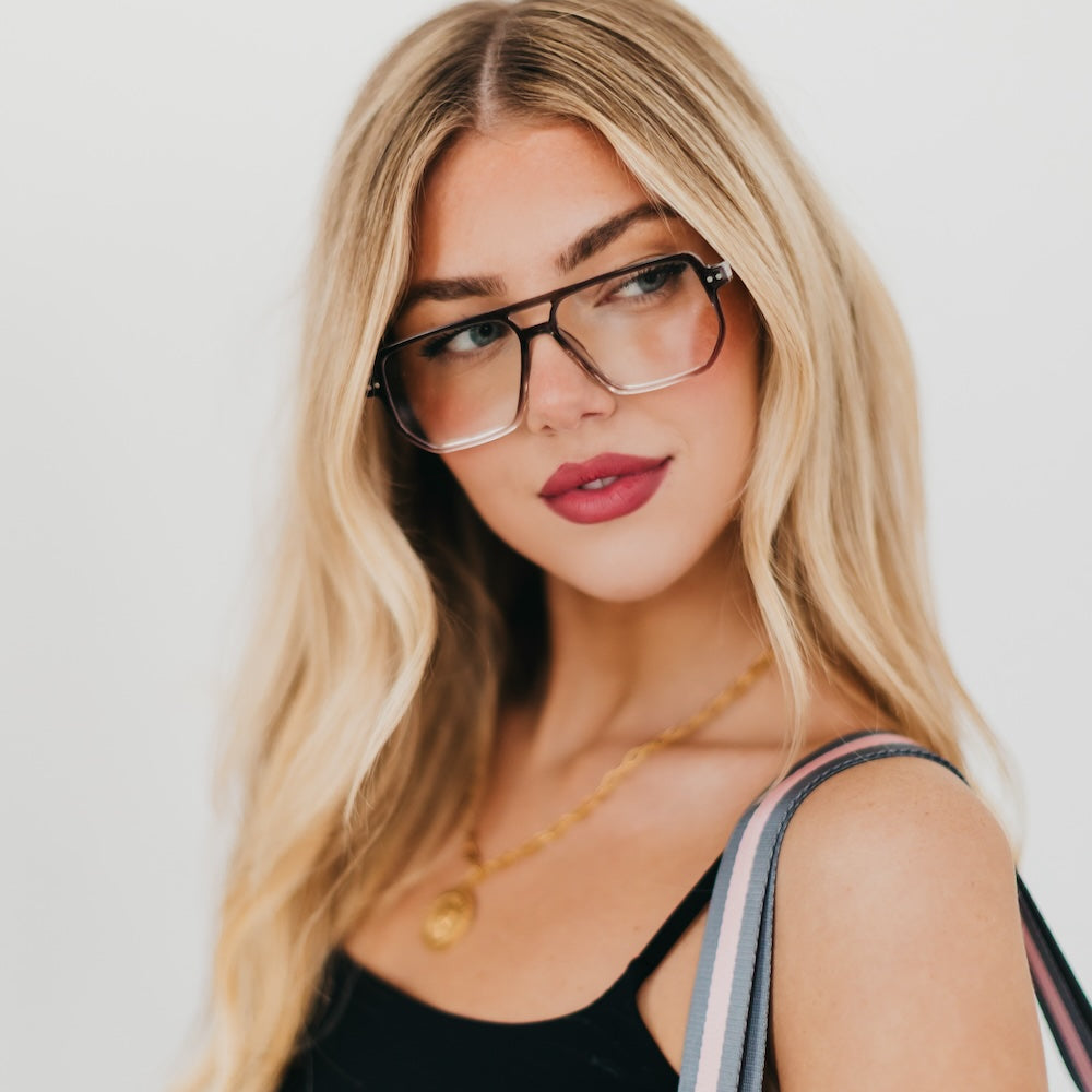 Oversized Square Aviator Blue Light Glasses-Blue Light Glasses-Pretty Simple