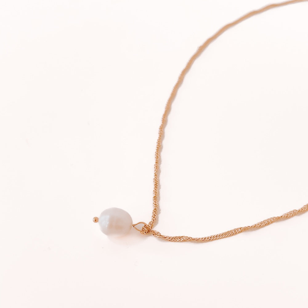 Pearly Perfection Twisted Chain Necklace *WATERPROOF*-Necklace-Pretty Simple