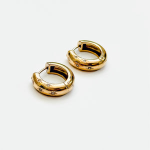 Pops of Sparkle Huggie Hoop - WATERPROOF-Earrings-Pretty Simple