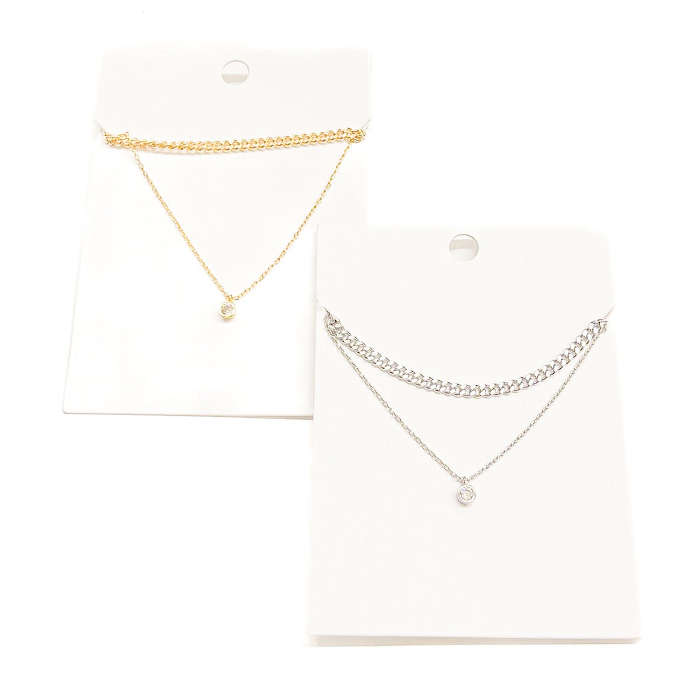 Pretty Classy CZ Layered Necklace-Necklace-Pretty Simple Wholesale