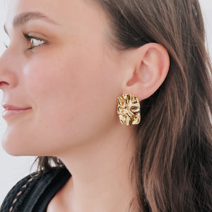 Radient Gold Crinkle Earrings - WATERPROOF-Pretty Simple