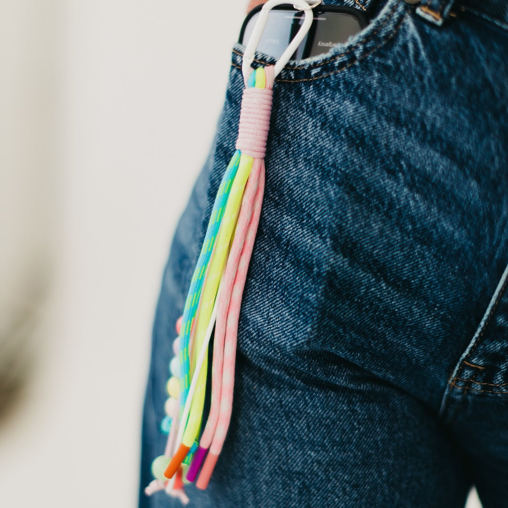 Rainbow Rope and Beaded Keychain-Key Chain-Pretty Simple
