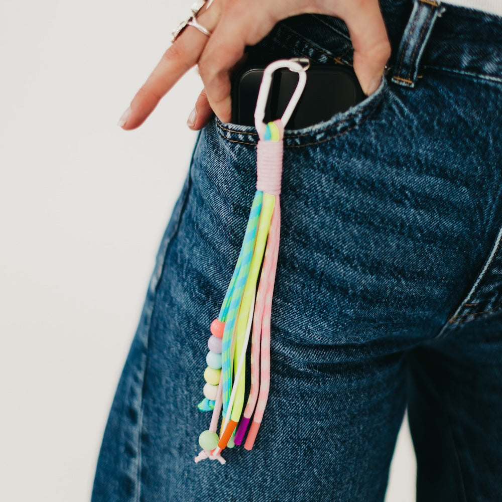 Rainbow Rope and Beaded Keychain-Key Chain-Pretty Simple