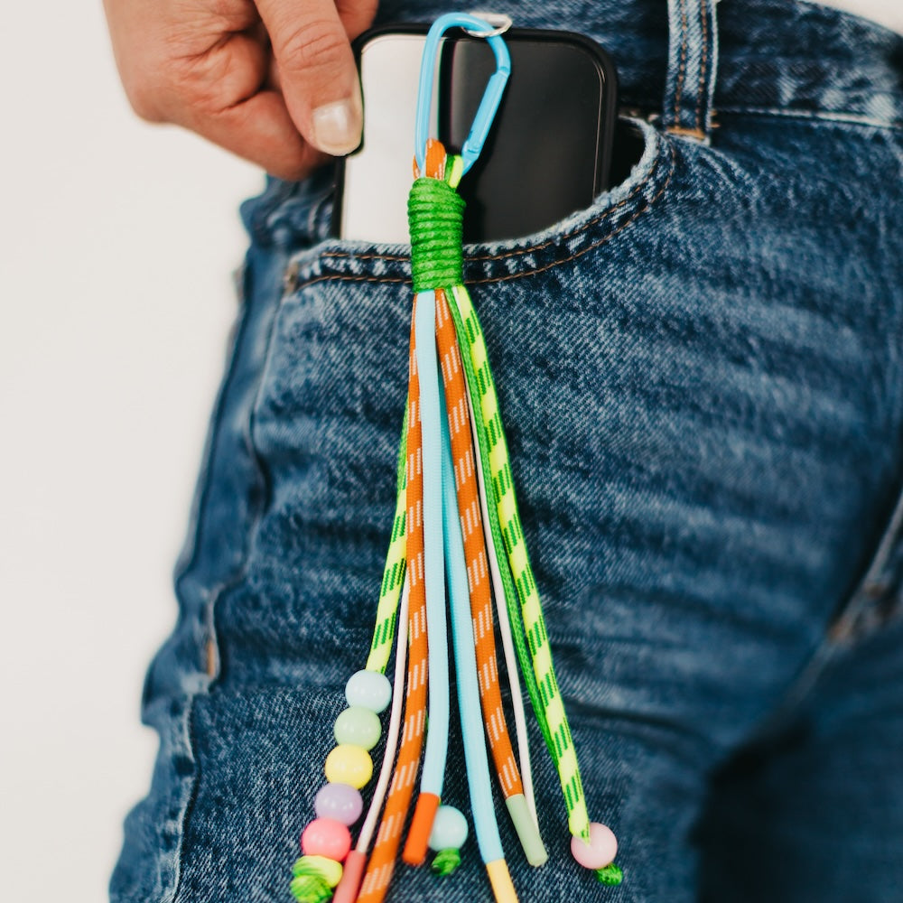Rainbow Rope and Beaded Keychain-Key Chain-Pretty Simple
