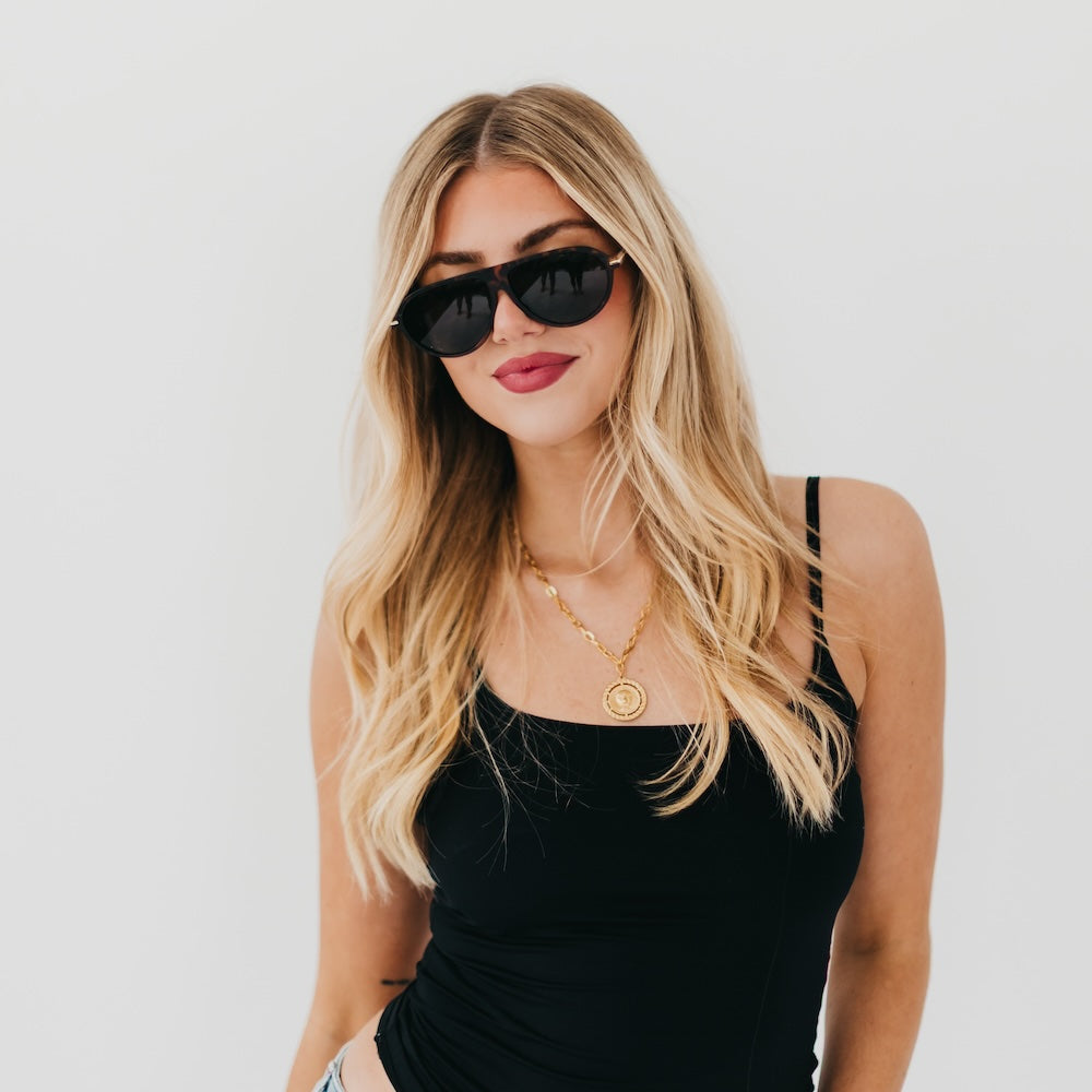 Retro Oval Flat Sunglasses-Sunglasses-Pretty Simple