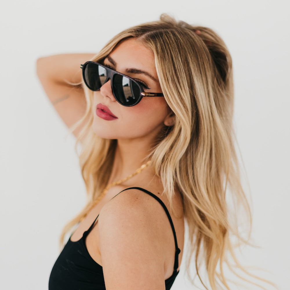 Retro Oval Flat Sunglasses-Sunglasses-Pretty Simple
