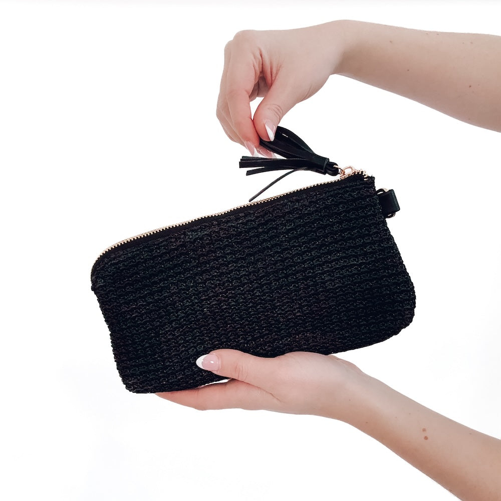 Rome Raffia Clutch Card Wallet Wristlet-Pretty Simple