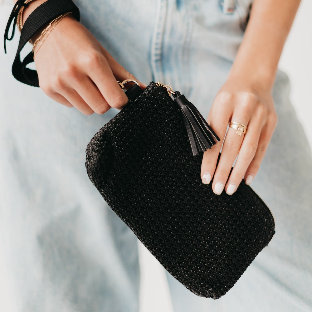 Rome Raffia Clutch Card Wallet Wristlet-Wallet-Pretty Simple