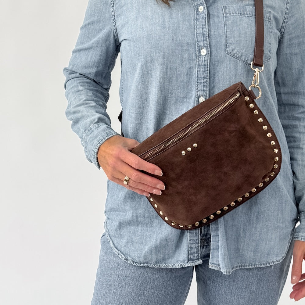 Sabrina Studded Suede Bum Bag - PREORDER-Pretty Simple