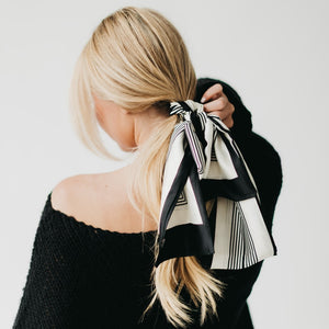 Classic Satin Striped Scarf Wholesale-Hair Scarf-Pretty Simple