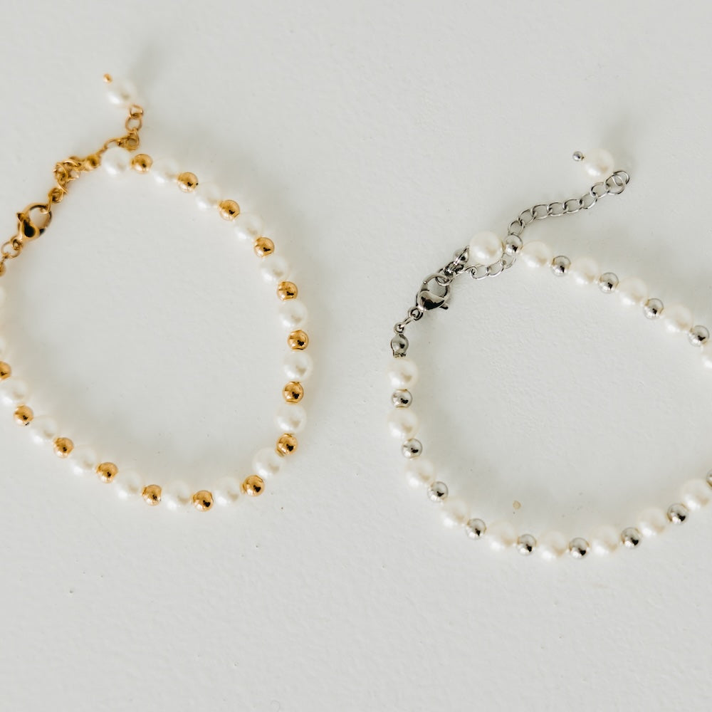 Stella Pearl and Chain Bracelet - WATERPROOF-Bracelet-Pretty Simple