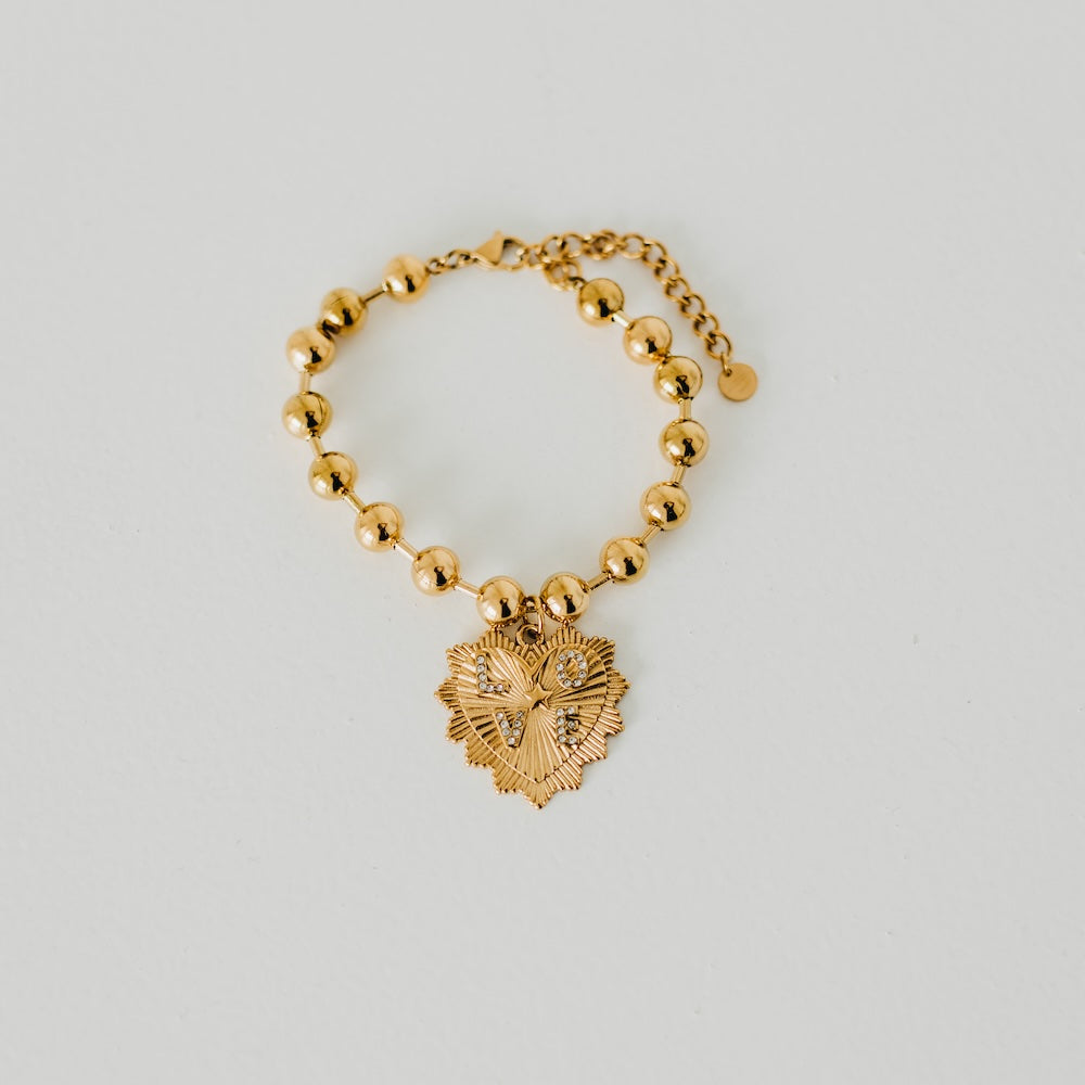 Sunburst Heart Love Beaded Bracelet - WATERPROOF-Bracelet-Pretty Simple